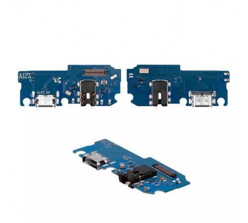 Шлейф для Samsung A127 Galaxy A12 Nacho, микрофона, коннектора наушников, коннектора зарядки, плата зарядки