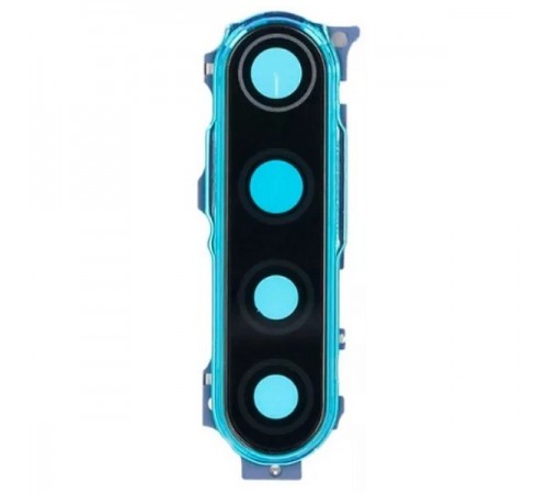 Стекло камеры для Xiaomi Redmi Note 8, синее, с рамкой