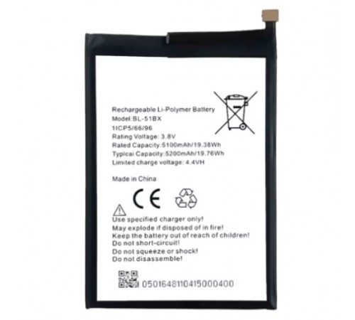 Акумулятор BL-51BX для Infinix Hot 10 (X682), Hot 11, Note 8 (X692), Note 8i (X683), Li-Polymer, 3,8 В, 5200 мА·год, High Copy