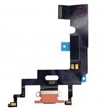 Шлейф для iPhone XR, коннектора зарядки, коралловый, с микрофоном, Original (PRC), с разборки