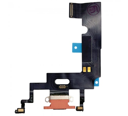 Шлейф для iPhone XR, коннектора зарядки, коралловый, с микрофоном, Original (PRC), с разборки