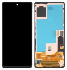 Дисплей для Google Pixel 7, чорний, з рамкою, зі шлейфом сканера відбитка пальця (Touch ID), Original (PRC), GVU6C, GQML3