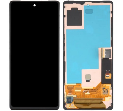Дисплей для Google Pixel 7, чорний, з рамкою, зі шлейфом сканера відбитка пальця (Touch ID), Original (PRC), GVU6C, GQML3
