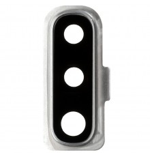 Скло камери для Samsung A705F/DS Galaxy A70, біле, з рамкою