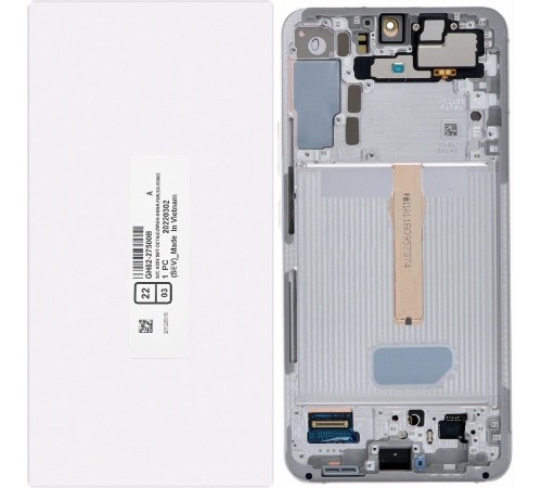 Дисплей для Samsung S906B Galaxy S22 Plus 5G, белый, с рамкой, Original, сервисная упаковка, #GH82-27500B