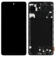 Дисплей для Samsung A715 Galaxy A71, черный, с рамкой, Сopy (TFT)