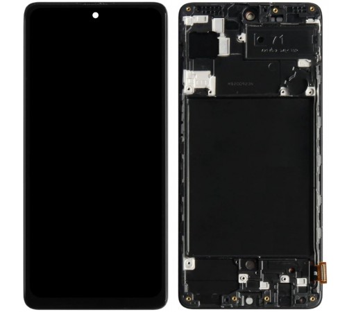 Дисплей для Samsung A715 Galaxy A71, черный, с рамкой, Сopy (TFT)