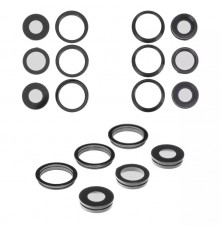 Скло камери для iPhone 11 Pro, сіре, з рамкою, комплект 6 шт., matte space gray