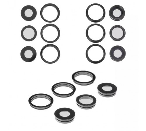 Скло камери для iPhone 11 Pro, сіре, з рамкою, комплект 6 шт., matte space gray