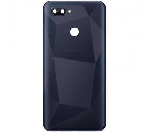 Задня панель корпуса для Oppo A12, чорна, Copy + скло камери