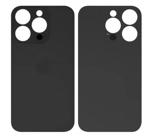 Задняя панель корпуса для iPhone 14 Pro, черная, не нужно снимать стекло камеры, big hole Задняя панель корпуса для iPhone 14 Pro, черная, не нужно снимать стекло камеры, big hole