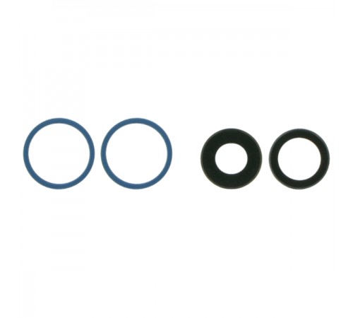 Скло камери для iPhone 12, iPhone 12 mini, синє, з кільцем, комплект 2 шт.