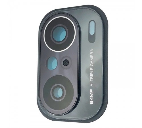 Скло камери для Xiaomi Poco F3, чорне, з рамкою Скло камери для Xiaomi Poco F3, чорне, з рамкою