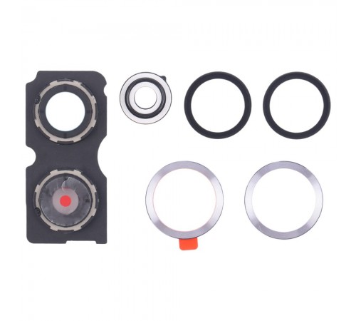 Скло камери для Xiaomi Redmi Note 13 Pro Plus, сріблястий, з рамкою