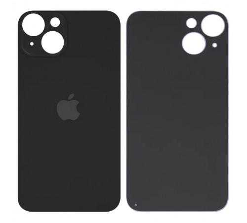 Задняя панель корпуса для iPhone 14, черная, не нужно снимать стекло камеры, Midnight, big hole Задняя панель корпуса для iPhone 14, черная, не нужно снимать стекло камеры, Midnight, big hole