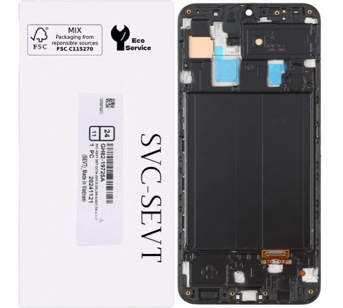 Дисплей для Samsung A305 Galaxy A30, черный, с рамкой, Original