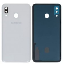 Задняя панель корпуса для Samsung A305F/DS Galaxy A30, белая + стекло камеры