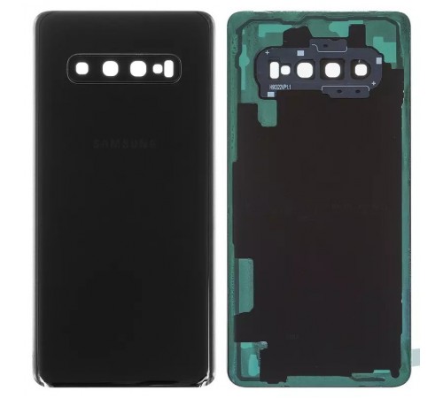 Задняя панель корпуса для Samsung G975 Galaxy S10 Plus, черная (Prism Black) + стекло камеры