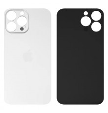 Задня панель корпусу для iPhone 13 Pro, срібляста, біла, потрібно зняти скло камери, Silver, small hole