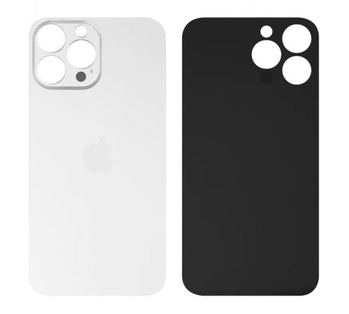 Задня панель корпусу для iPhone 13 Pro, срібляста, біла, потрібно зняти скло камери, Silver, small hole