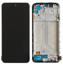 Дисплей для Xiaomi Poco M5s, Redmi Note 10, Redmi Note 10S, черный, с рамкой, Оригинал (переклеено стекло), M2101K7AI, M2101K7AG