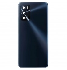 Задня панель корпусу для Oppo A16, A16s, A54s, чорна (Crystal Black) + скло камери