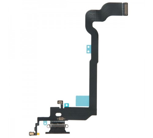 Шлейф для iPhone X, коннектора зарядки, микрофона, черный (Space Gray), Original (PRC)