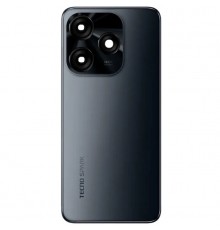 Задня панель корпуса для Tecno Spark 10C, чорна (Meta Black), Copy + скло камери