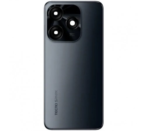 Задня панель корпуса для Tecno Spark 10C, чорна (Meta Black), Copy + скло камери