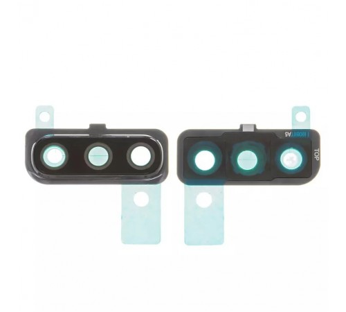 Скло камери для Samsung A505F/DS Galaxy A50, чорне, з рамкою