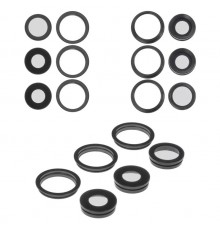 Скло камери для iPhone 11 Pro Max, сіре, з рамкою, комплект 6 шт., matte space gray