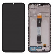 Дисплей для Xiaomi Poco C40, Redmi 10C, черный, с рамкой, High Copy
