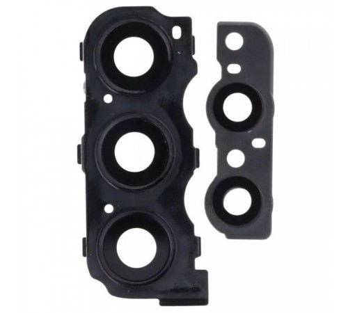 Скло камери для Samsung A235 Galaxy A23, чорне, з рамкою, комплект 3 шт.