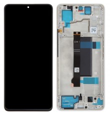 Дисплей для Xiaomi Poco X6, Redmi Note 13 Pro 5G, білий (Arctic White), з рамкою, Copy (TFT)