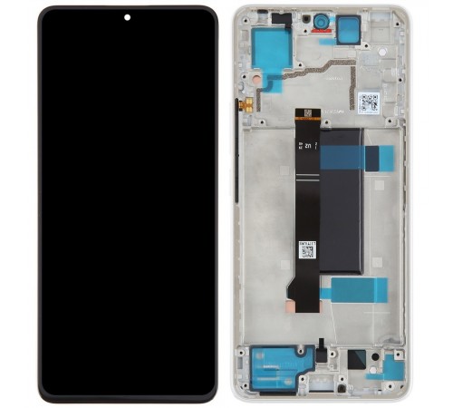 Дисплей для Xiaomi Poco X6, Redmi Note 13 Pro 5G, білий (Arctic White), з рамкою, Copy (TFT)