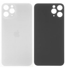 Задняя панель корпуса для iPhone 11 Pro, серебристая, белая, не нужно снимать стекло камеры, big hole, matte silver