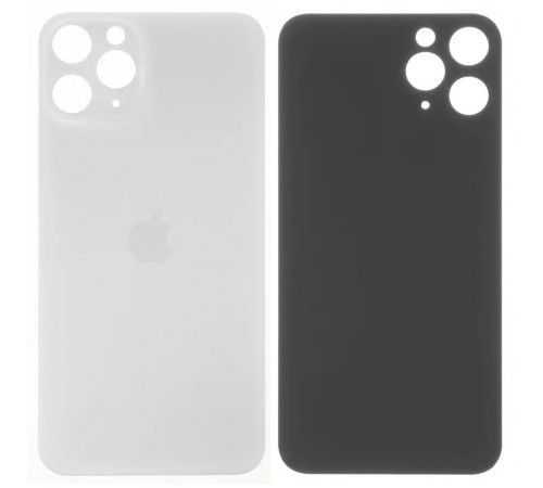 Задня панель корпусу для iPhone 11 Pro, срібляста, біла, не потрібно знімати скло камери, big hole, matte silver