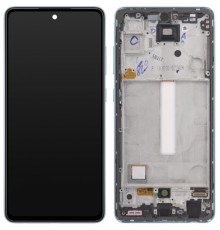 Дисплей для Samsung A525 Galaxy A52, A526 Galaxy A52 5G, синий, с рамкой, Copy (TFT)