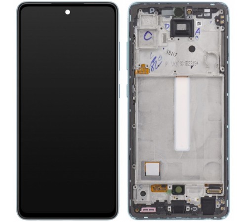 Дисплей для Samsung A525 Galaxy A52, A526 Galaxy A52 5G, синий, с рамкой, Copy (TFT)