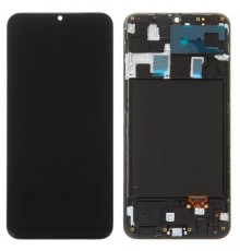 Дисплей для Samsung A205 Galaxy A20, A205F/DS Galaxy A20, M107F/DS Galaxy M10s, черный, с рамкой, High Copy с широким ободком, (OLED)