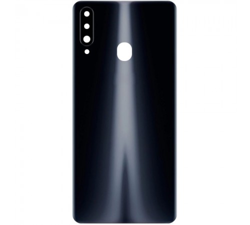 Задняя панель корпуса для Samsung A207F/DS Galaxy A20s, черная, Copy + стекло камеры
