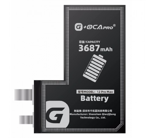 Акумулятор G-OCA Pro для iPhone 12 Pro Max, Li-ion, 3,83 В, 3687 мАг, без контролера, (A2466) Акумулятор G-OCA Pro для iPhone 12 Pro Max, Li-ion, 3,83 В, 3687 мАг, без контролера, (A2466)