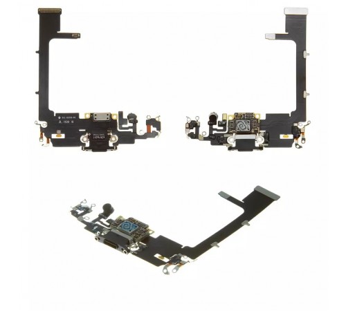 Шлейф для iPhone 11 Pro, коннектора наушников, коннектора зарядки, серый, с микрофоном, с компонентами, Original (PRC) Шлейф для iPhone 11 Pro, коннектора наушников, коннектора зарядки, серый, с микрофоном, с компонентами, Original (PRC)