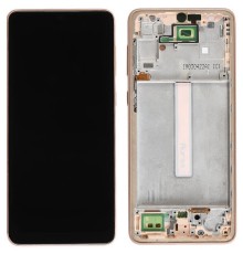 Дисплей для Samsung A336 Galaxy A33 5G, золотистий (Peach), Best copy, з рамкою, Copy (TFT)