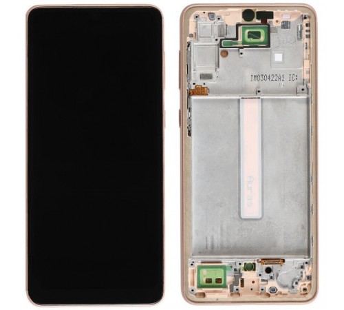 Дисплей для Samsung A336 Galaxy A33 5G, золотистий (Peach), Best copy, з рамкою, Copy (TFT)