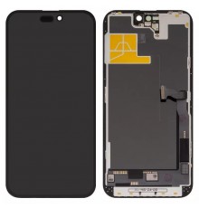 Дисплей для iPhone 14 Pro Max, чорний, з рамкою, High Copy (OLED), YK OEM hard