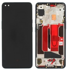 Дисплей для OnePlus Nord, 8 Nord 5G, с рамкой, черный (Gray Onyx), Original (PRC)