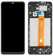 Дисплей для Samsung A022F Galaxy A02, черный, с рамкой, Copy, SM-A125F_V04