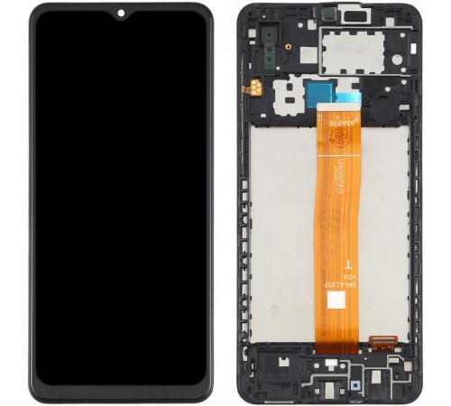 Дисплей для Samsung A022F Galaxy A02, черный, с рамкой, Copy, SM-A125F_V04