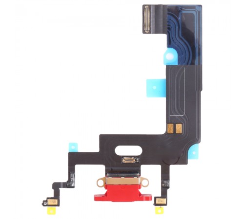 Шлейф для iPhone XR, конектора зарядки, червоний, з мікрофоном, Original (PRC)
